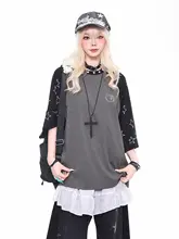 半袖Tシャツ レディース カラーブロック ラグランスリーブ ドレープ ルーズ ヴィンテージ 夏 トップス