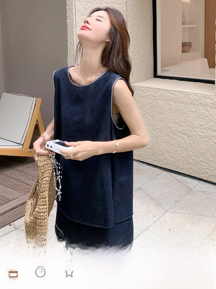 40代の夏にぴったりなデニムコーデは、ノースリーブセットアップで決める？