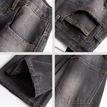 デニムパンツ メンズ 竹節綿 ウォッシュ加工 フレア ワイド ストリート ブラック 春