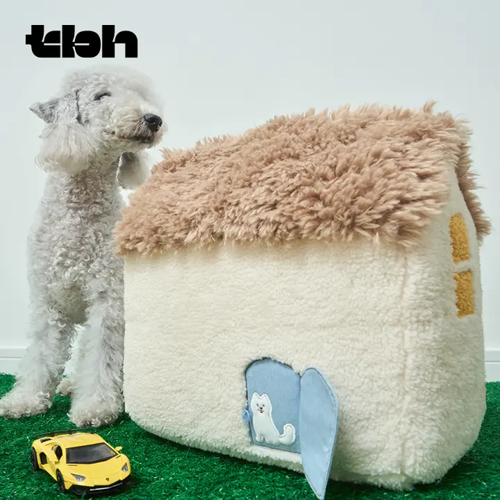犬の形の毛糸抱き枕【ふわふわデザイン・ギフト向け】