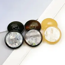 樹脂製ボタン【貝殻調・モザイクデザイン・ファッション用】