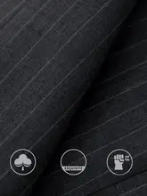 深い灰色のストライプベスト【秋用・無袖デザイン・重ね着スタイル】