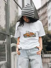 ロックスタイル 流行のヒョウ柄プリントTシャツ【ユニセックス・ストリートファッション】