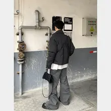 PLTH メンズ秋冬用ショートコットンジャケット【アメリカンレトロ・ラウンドカラー・フィット】