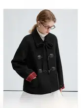 VEGA CHANG メリノウール製 レディースコート【秋冬用・ダッフルコート・ボタン付き】