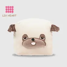 ぬいぐるみ クッション ハンドウォーマー パグ もこもこ ふわふわ ソファー用 癒やし 「LIVHEART」