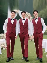 男性用スーツベスト【フォーマル・結婚式・秋冬用】（セットアップ対応）