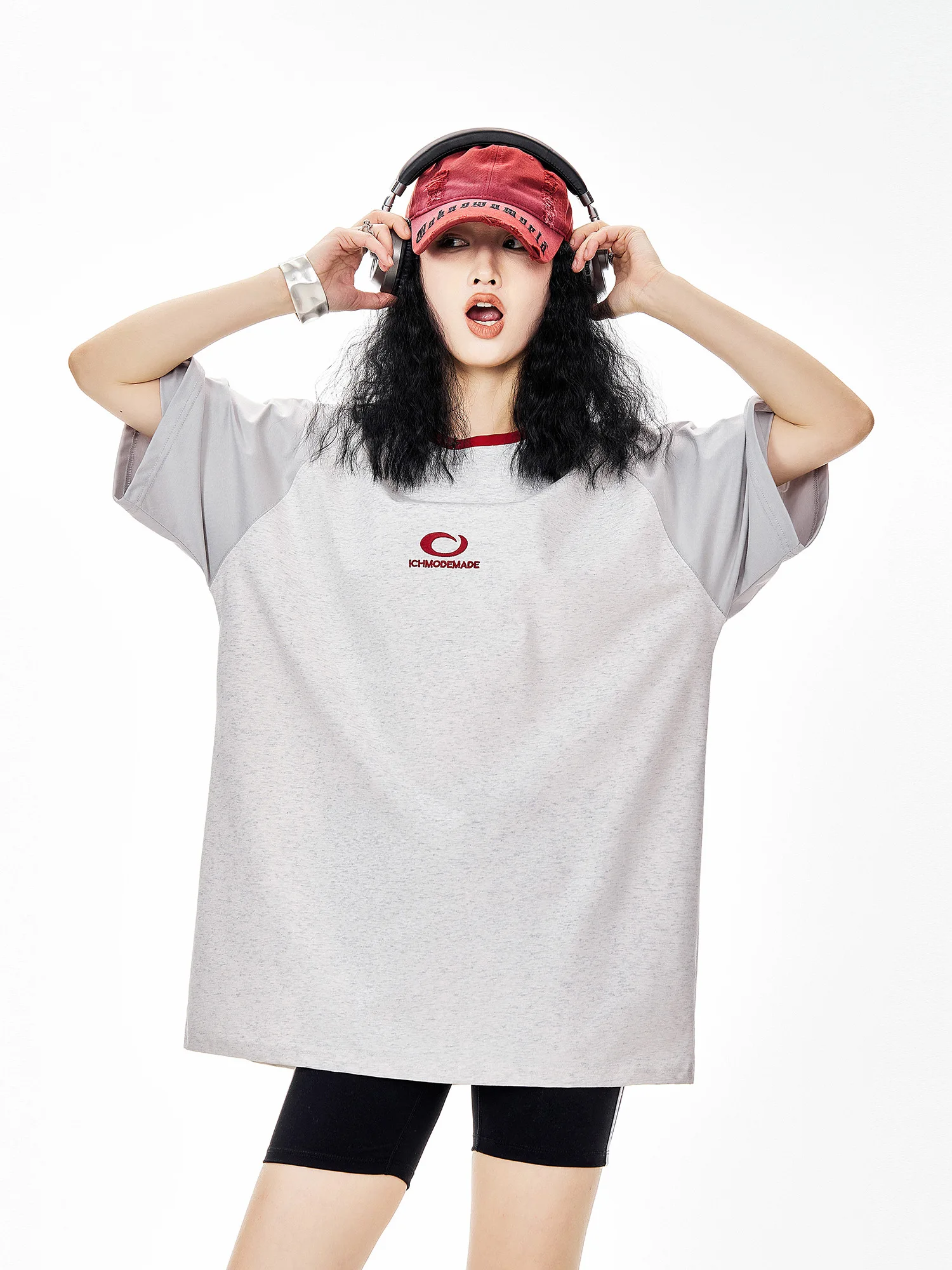 アメリカンビンテージ風 バイカラーソロナ半袖Tシャツ【クール感・速乾・ラグランスリーブ】