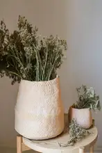 アートなコンクリート製フラワーポット【北欧風・屋外用・庭園装飾】