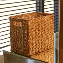 ナチュラルなデザインの収納バスケット【多用途・キッチンやバスルームに最適・整理整頓】（セットアップ対応）
