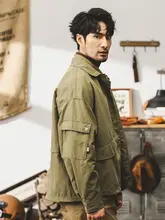 ミリタリーグリーン工装ジャケット【春秋用・ルーズフィット・男性用】