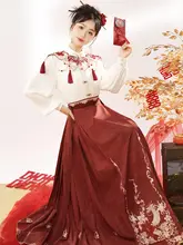 春秋用改良型漢服【シャツ・マ面スカート】（セットアップ対応）
