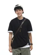 大口袋付き 半袖Tシャツ【コットン100%・フィット・夏用】