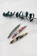 シンプルなアセテートヘアクリップ【レトロスタイル・サイドアクセサリー・女性用】