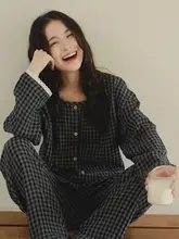 極上の柔らかさ！長袖コットンガーゼパジャマ【春秋用・大きいサイズ・ルーズフィット】（セットア ップ対応）