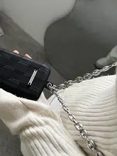 secondstudio 金属チェーンデザインのファッションバッグ【斜め掛け・手提げ・スマホ用】
