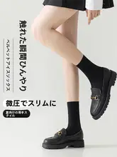 夏用 ブラック 中筒ソックス【薄手・強圧・着圧効果】