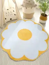 丸型花柄ラグ【リビング・寝室・子供部屋用・厚手・メイク台椅子用】