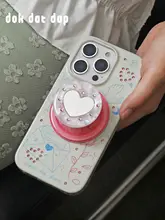 スマホケース iPhone18 Pro 17 Pro 16 対応 手紙柄 ラインストーンハート 手描き カートゥーン MagSafe対応 キュート 個性的 トレンド 「dokdatdap」