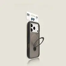 iPhone用ブラックスキン感触スマホケース【スタンド機能・マット質感・シンプルデザイン・大孔】