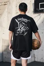 デザインTシャツ メンズ 半袖バスケットボールトレーニングウェア【通気性メッシュ・運動用】