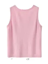 レーストリムのVネックニットベスト【100%山羊毛・秋冬用・保温タイプ】