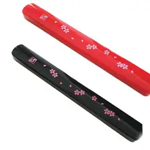 黒と赤の和風お箸ケース【桜デザイン・持ち運び便利・カップル向け】
