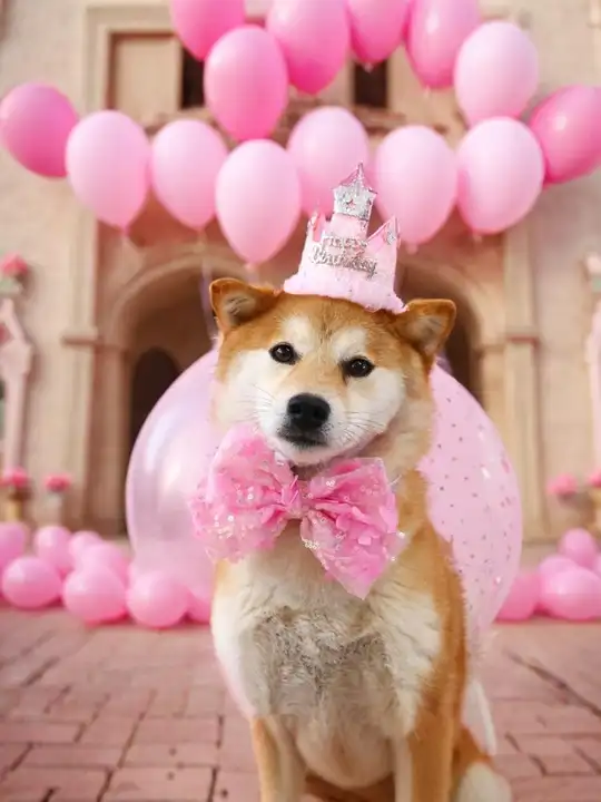 ペットの誕生日パーティーセット【猫と犬用・フリンジ付きエプロン・ドット柄キャップ・ケーキ装飾】