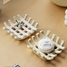 手作り陶器の石鹸トレイ【ホテル・民宿用・水切り付き】
