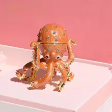 海洋モチーフのオクトパスジュエリーボックス【クリスタルエナメル・リング収納用】