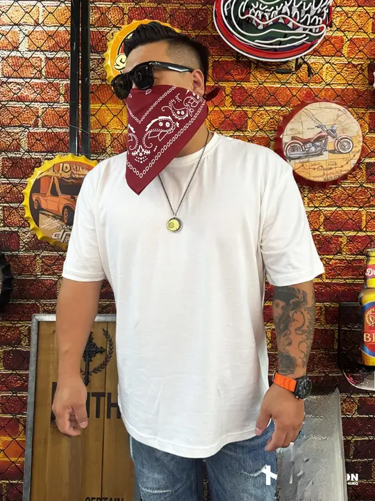 半袖Tシャツ 男性 夏用 コットン パフォーマンス ワイド ブラックホワイト シンプル