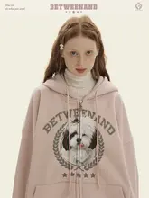 犬プリントデザインのジップアップパーカー【フード付き・春秋用・カーディガンスタイル】