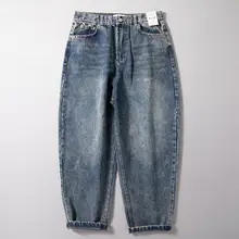 アメリカンヴィンテージ風 ワイドレッグデニムパンツ【春秋用・フィット】