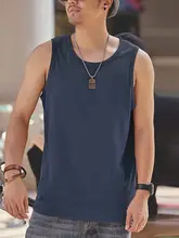 シンプルな無地デザインのメンズノースリーブTシャツ【夏用・アウトドア・カジュアル】