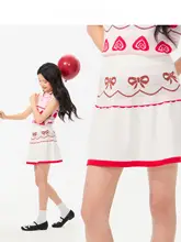 リボン付きアイスシルクミニスカート【女の子用・薄手・中大童向け】