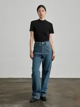 ORDINARY TIMES 高腰ストレートデニムパンツ【レディース・ゆったり・着やせ・ヴィンテージスタイル】