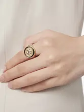 猫デザインのオープンフィンガーリング【レトロスタイル・ゴールドコーティング】