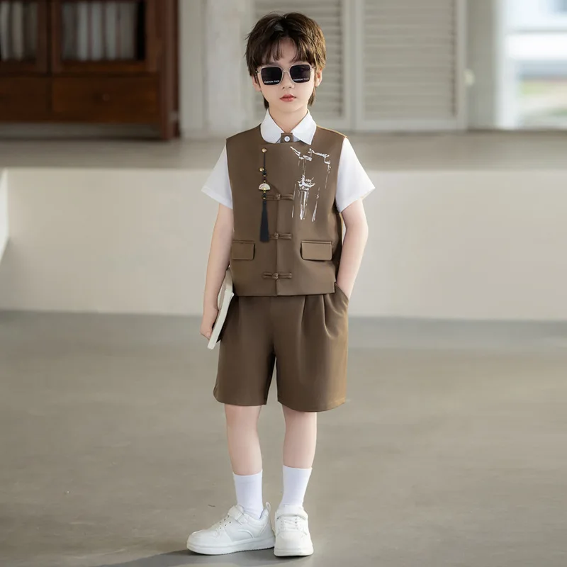 男の子用中国風礼服スーツ：子供の演出シーンに最適なデザインとサイズ対応