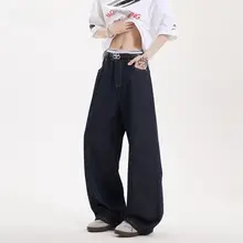 デニムカラーのビンテージ風メンズジーンズ【春用・クリーンフィット・スリムシルエット・ロングパンツ】