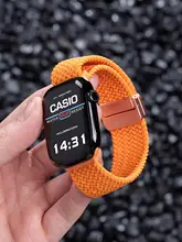 Apple Watch バンド マグネット式 編み込み 通気性 スポーツ 夏用 メンズ 上品