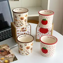 トマトデザインの陶磁器マグカップ【家庭用・飲料用・高デザイン性】