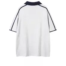 カラーブロックのポロ襟ショートスリーブTシャツ【ユニセックス・夏用・コットン】