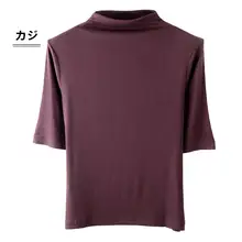 半袖ハイネックリブモダールTシャツ【無地・春用・女性用】