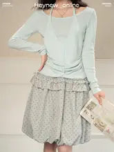 スウィートなピンクのハイネックニットトップス【春用・長袖・ウエストシェイプ・若返り効果】（セットアップ対応）