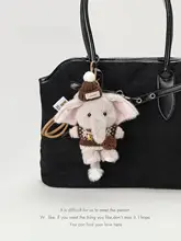 ぬいぐるみ バッグチャーム ゾウ 長い鼻 ふわふわ モコモコ マスコット ストラップ レディース プレゼント ギフト