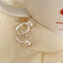 S925純銀製 淡水パールイヤリング【シンプル・エレガント・女性用】