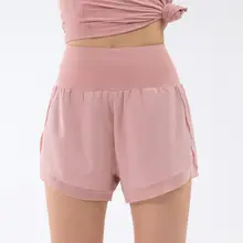 速乾防透けスポーツショートパンツ【夏用・ゆったり・ハイウエスト・ヨガ対応】（セットアップ対応）