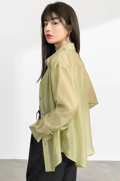 日焼け防止シャツ 女性用 長袖 薄手 高級デザイン感 小規模 フランス風 夏用 アウター トップス