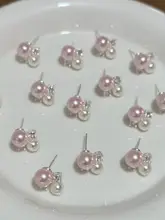 フレンチロマンティック ピンクパール風ピアス【シンプルで優雅なデザイン】