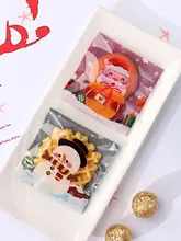 10cmクリスマス自己粘着袋【キャンディ・自封式・パーティー用・トナカイデザイン】